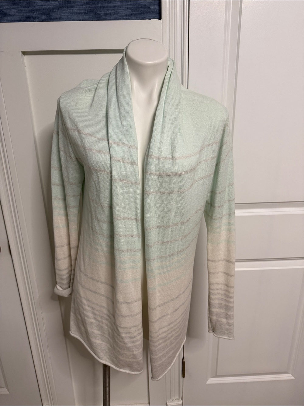 GAP Mint and Cream Gradient Open-Front Cardigan